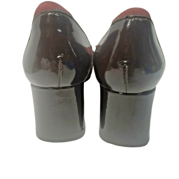 Womens GIKO Spain Suede/Patent Leather Block Heel 1930s inspired High Quality - Picture 4 of 8